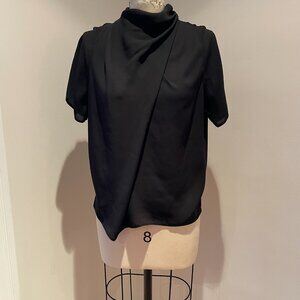 Asos Black Short Sleeve Blouse, Black, Size 8